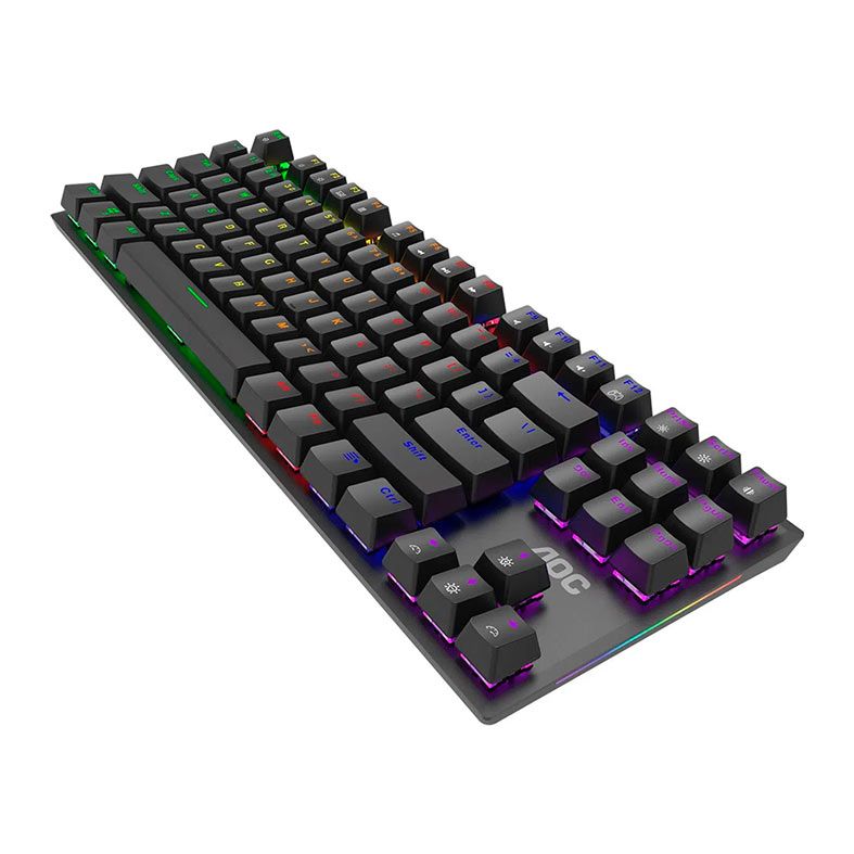 Teclado Mecanico AOC GK450, RGB, ANSI, Switch Vermelho, Preto, GK450BR-FG
