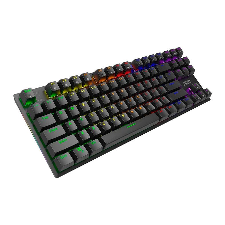Teclado Mecanico AOC GK450, RGB, ANSI, Switch Vermelho, Preto, GK450BR-FG