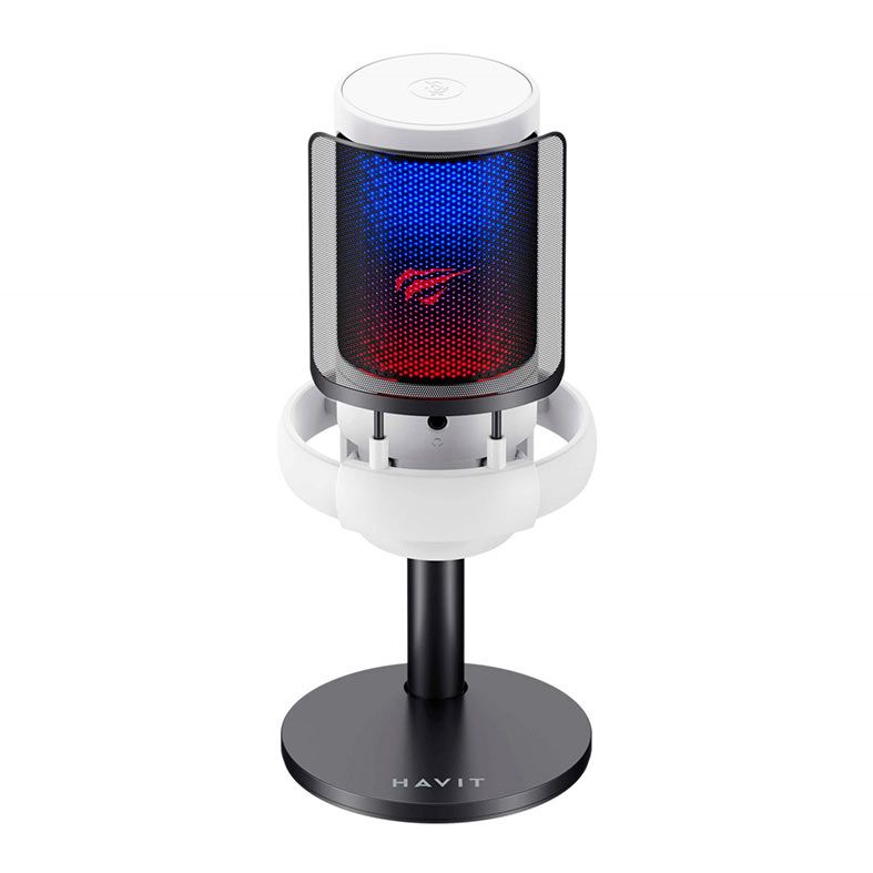 Microfone Havit Gamenote GK50, RGB, USB, Branco, HVGK-GK50-WH