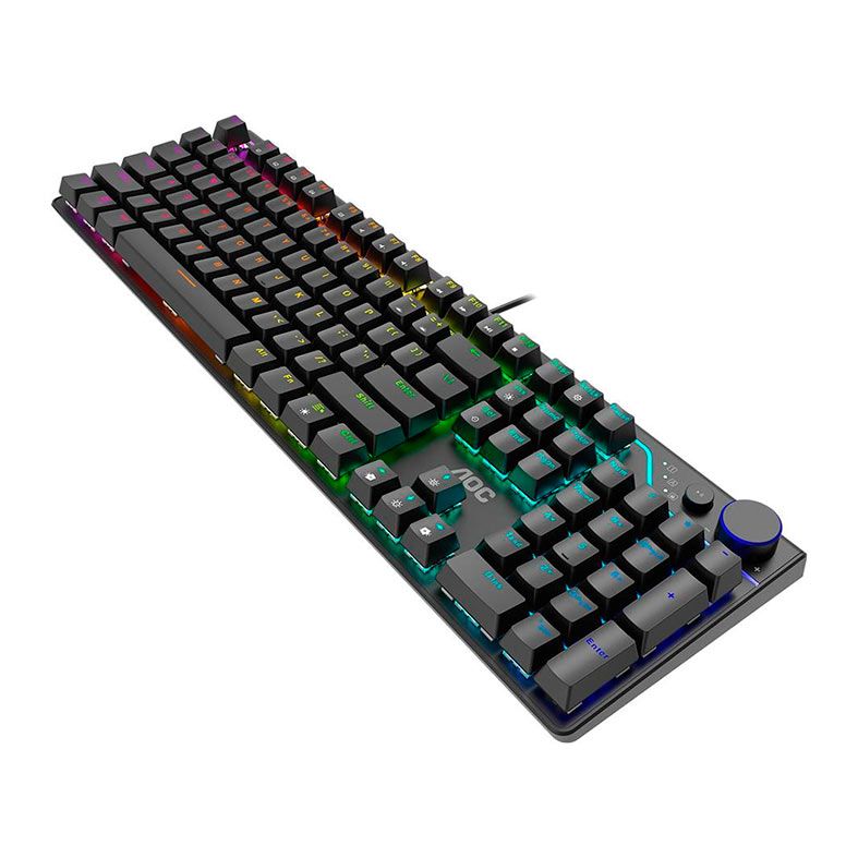 Teclado Mecanico AOC GK530, RGB, ANSI, Switch Vermelho, Preto, GK530BR/FG
