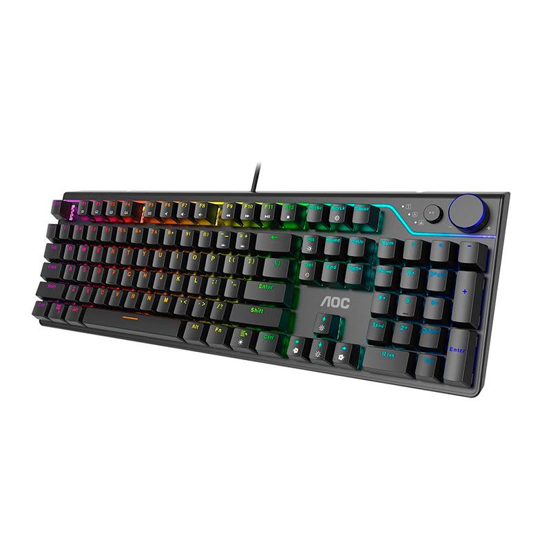 Teclado Mecanico AOC GK530, RGB, ANSI, Switch Vermelho, Preto, GK530BR/FG