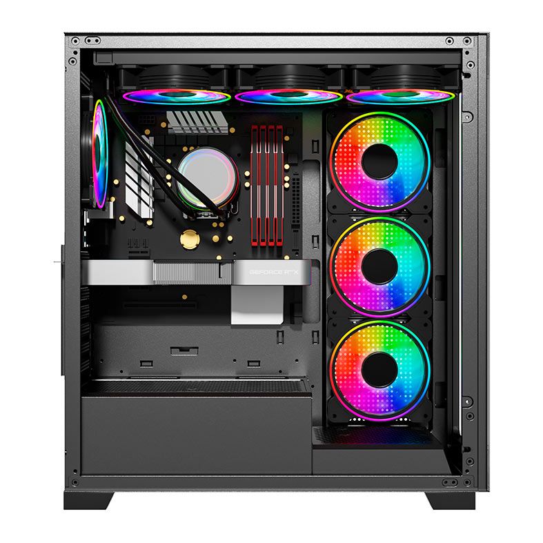 Gabinete Gamer Galax Omega, Mid-Tower, Lateral de Vidro, Com 4 Fans, Preto, GLX-OMEGA-2067