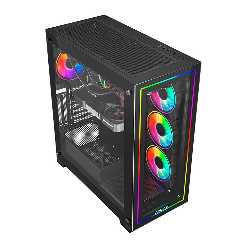 Gabinete Gamer Galax Omega, Mid-Tower, Lateral de Vidro, Com 4 Fans, Preto, GLX-OMEGA-2067
