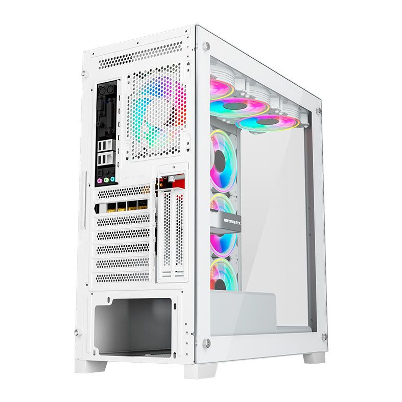 Gabinete Gamer Galax Omega, Mid-Tower, Lateral de Vidro, Com 4 Fans, Branco, GLX-OMEGA-2068