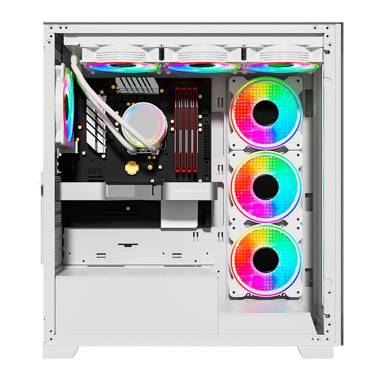 Gabinete Gamer Galax Omega, Mid-Tower, Lateral de Vidro, Com 4 Fans, Branco, GLX-OMEGA-2068