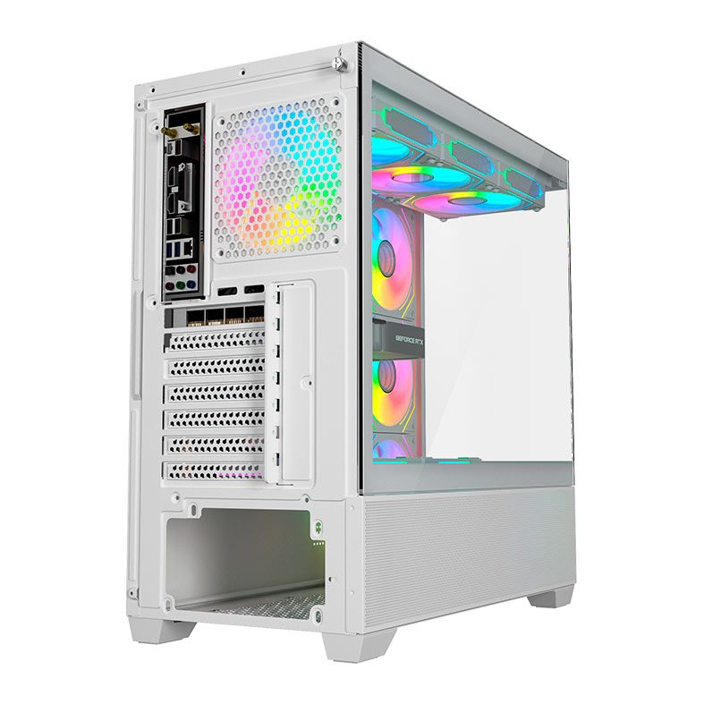Gabinete Gamer Galax Saturno, Mid-Tower, Lateral de Vidro, Branco, GLX-SATURNO-2064
