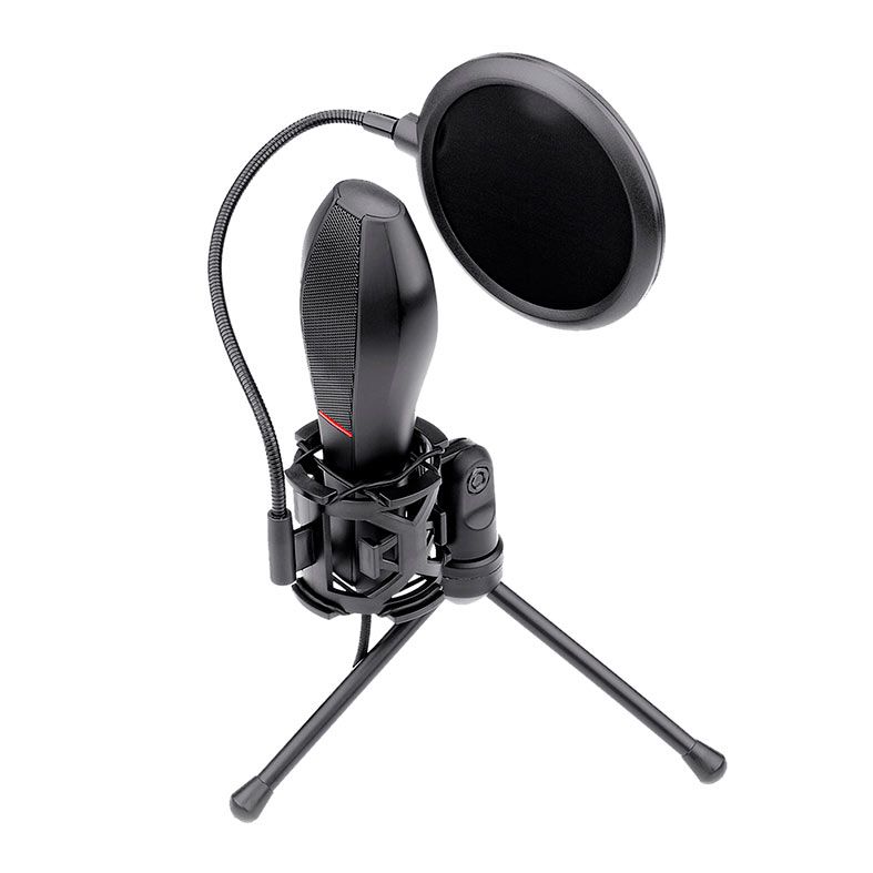 Microfone Gamer Redragon Quasar 2, Preto, GM200-1