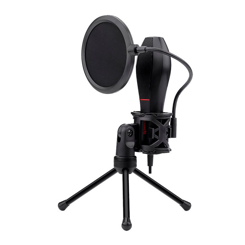 Microfone Gamer Redragon Quasar 2, Preto, GM200-1