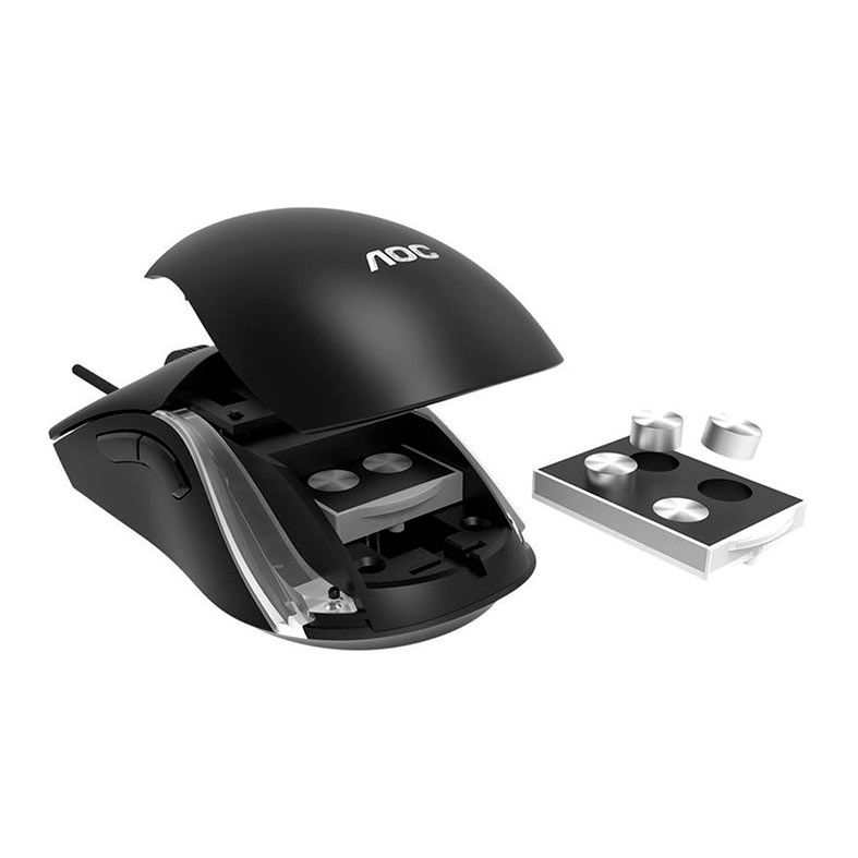 Mouse Gamer AOC GM310, RGB, 12400 DPI, 7 Botoes, Preto, GM310B-FG
