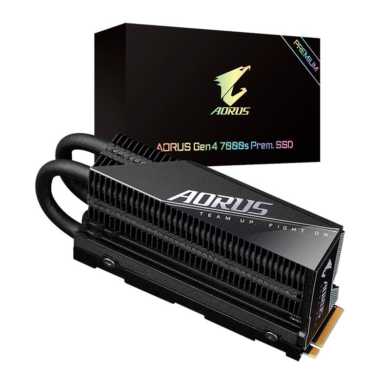 SSD Gigabyte Aorus Gen4 7000s, 2TB, M.2 2280, PCIe NVMe, Leitura 7000 MB/s, Gravacao 6850 MB/s, GP-AG70S2TB-P