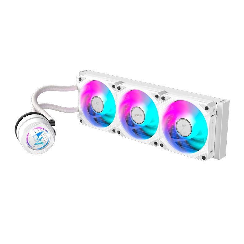 Water Cooler Gigabyte Aorus Waterforce II 360 Ice, ARGB, 360mm, Branco, GP-AORUSWATERFORCEII360I