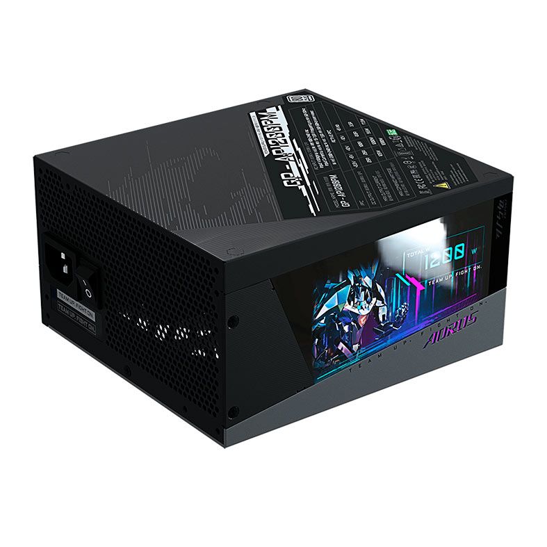 Fonte Gigabyte Aorus, 1200W, RGB, Full Modular, 80 Plus Platinum, Preto, GP-AP1200PM