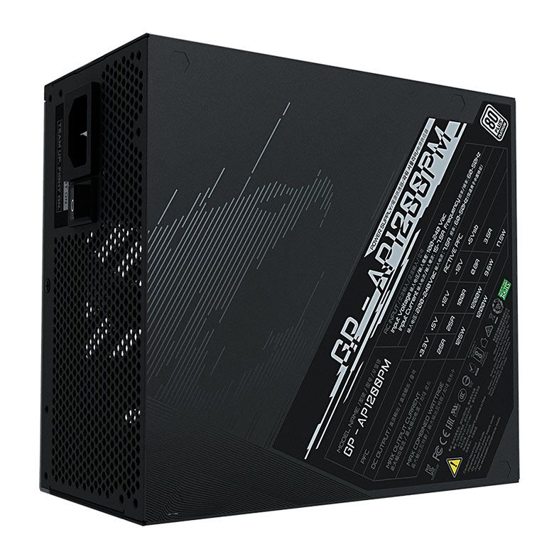 Fonte Gigabyte Aorus, 1200W, RGB, Full Modular, 80 Plus Platinum, Preto, GP-AP1200PM
