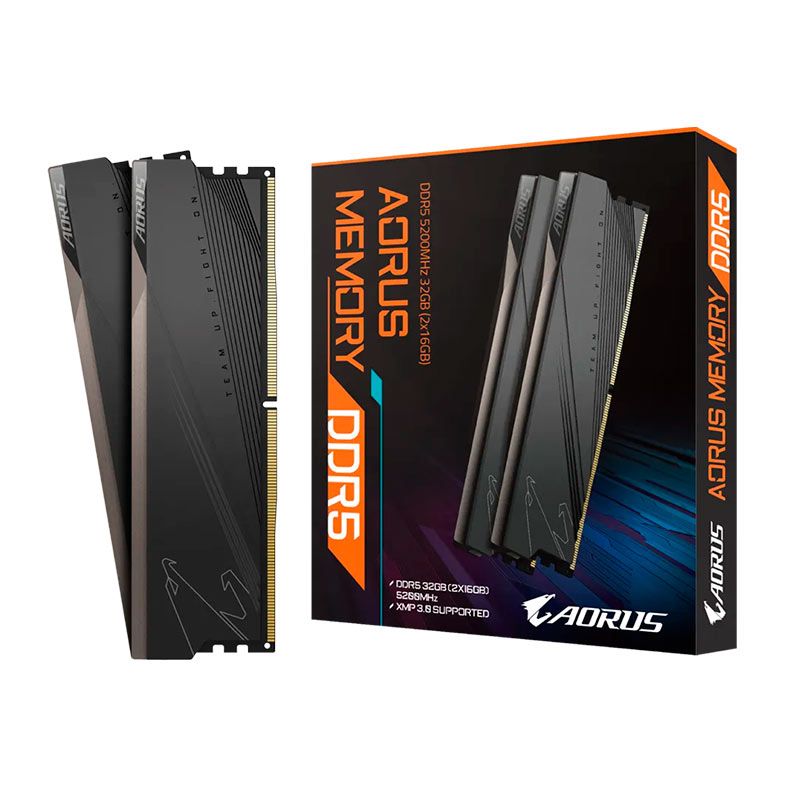 Memoria Gigabyte Aorus, 32GB (2x16GB), DDR5, 5200MHz, C40, Cinza, GP-ARS32G52D5
