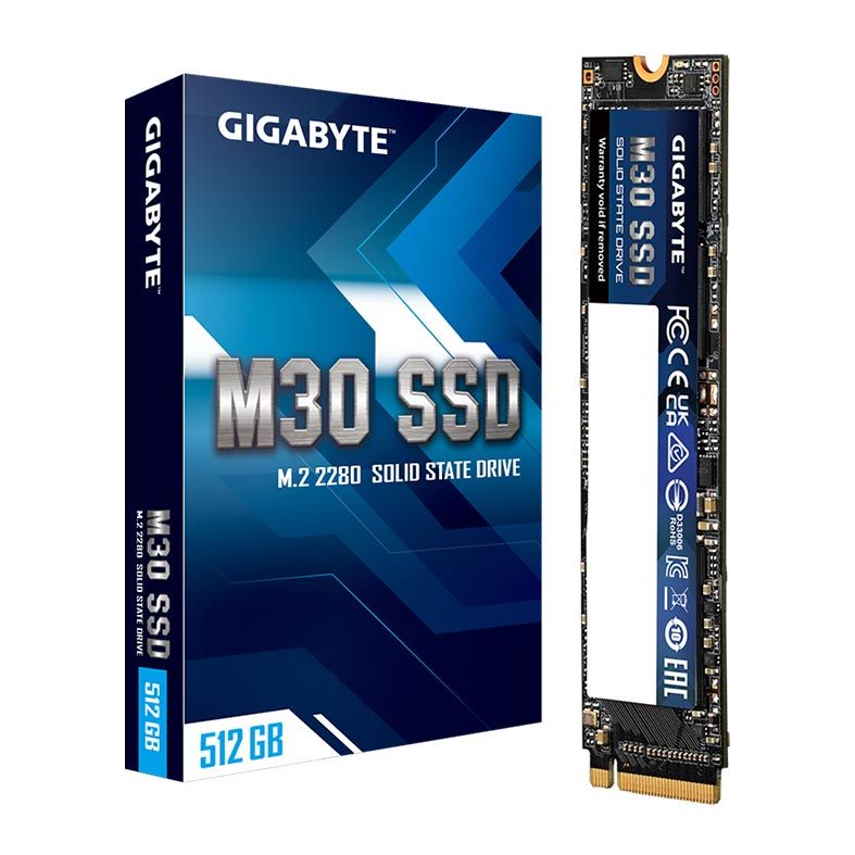 SSD Gigabyte M30, 512GB, M.2 2280, PCIe NVMe, Leitura 3500 MB/s, Gravacao 2600 MB/s, GP-GM30512G-G