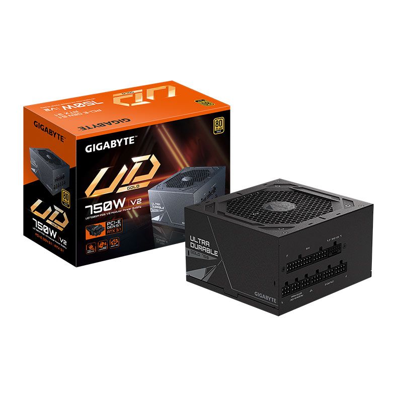 Fonte Gigabyte UD750GM PG5 V2, 750W, Full-Modular, 80 Plus Gold, Preto, GP-UD750GM-PG5-V2