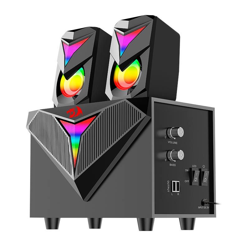 Caixas de Som e Subwoofer Gamer Redragon Toccata RGB USB Preto, GS700