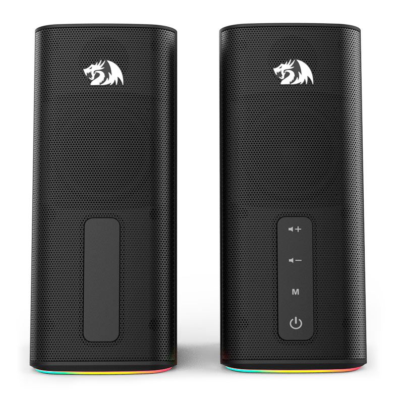 Caixa de Som Redragon Connie, RGB, 2x12W RMS, Bluetooth, Preto, GS814