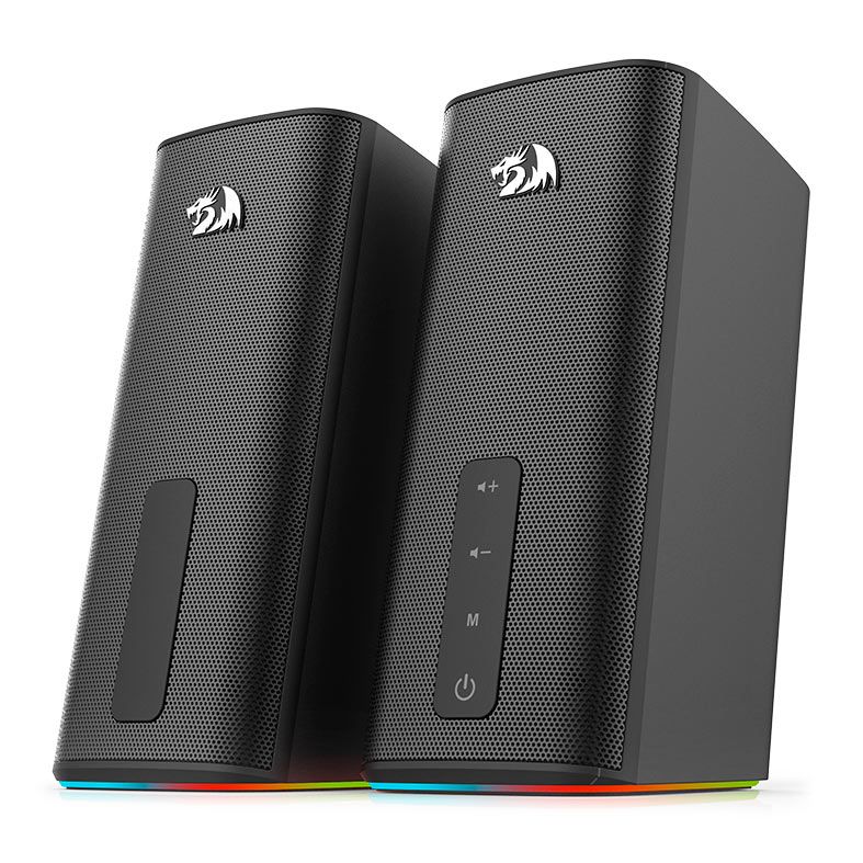 Caixa de Som Redragon Connie, RGB, 2x12W RMS, Bluetooth, Preto, GS814