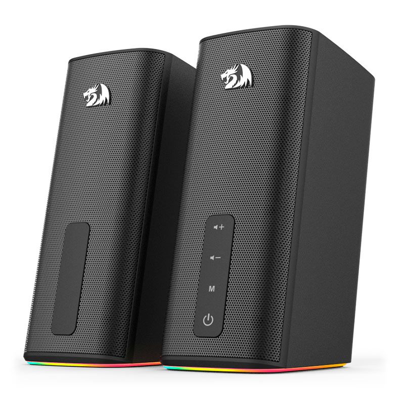 Caixa de Som Redragon Connie, RGB, 2x12W RMS, Bluetooth, Preto, GS814