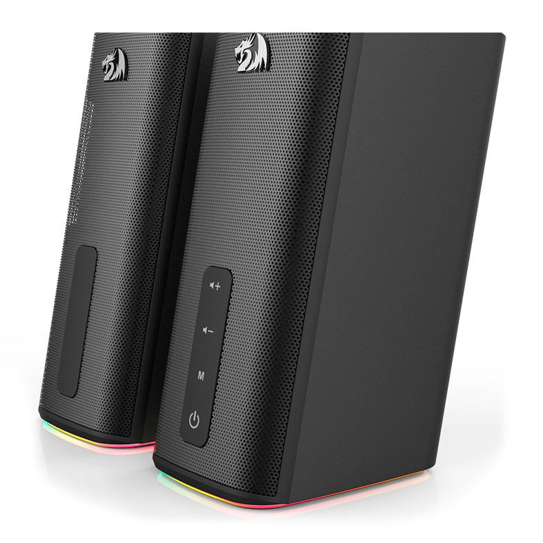 Caixa de Som Redragon Connie, RGB, 2x12W RMS, Bluetooth, Preto, GS814