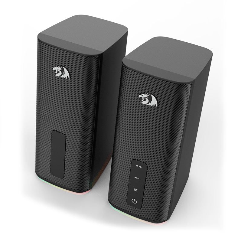 Caixa de Som Redragon Connie, RGB, 2x12W RMS, Bluetooth, Preto, GS814