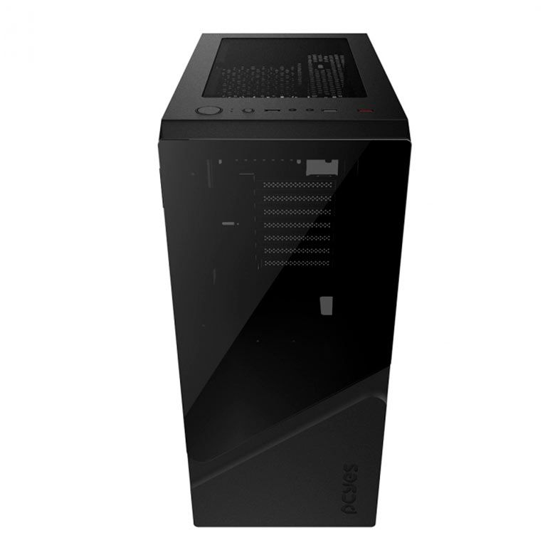 Gabinete Gamer Pcyes Set Black Vulcan, Mid-Tower, Lateral de Vidro, GSBVPBR