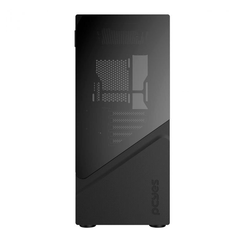 Gabinete Gamer Pcyes Set Black Vulcan, Mid-Tower, Lateral de Vidro, GSBVPBR