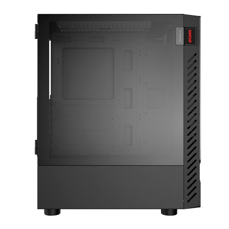 Gabinete Gamer Pcyes Set Black Vulcan, Mid-Tower, Lateral de Vidro, GSBVPBR