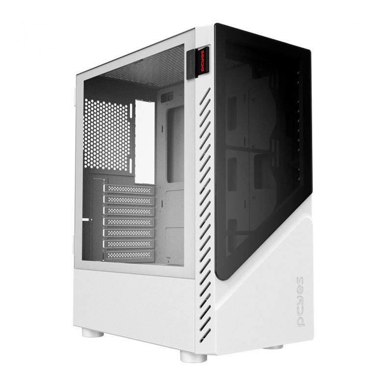 Gabinete Gamer Pcyes Set White Ghost, Mid-Tower, Lateral de Vidro, Branco e Preto, GSWGPBR