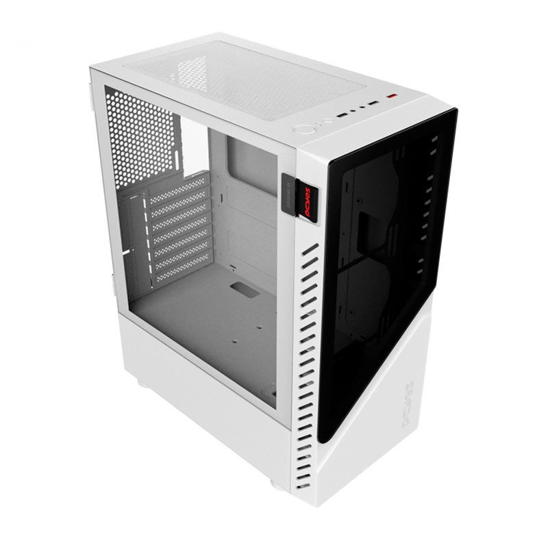 Gabinete Gamer Pcyes Set White Ghost, Mid-Tower, Lateral de Vidro, Branco e Preto, GSWGPBR