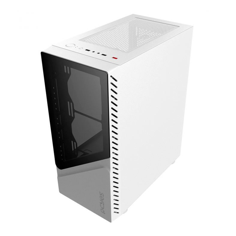 Gabinete Gamer Pcyes Set White Ghost, Mid-Tower, Lateral de Vidro, Branco e Preto, GSWGPBR