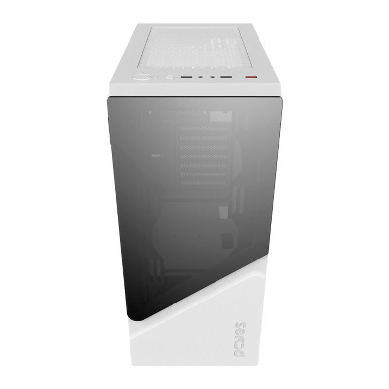 Gabinete Gamer Pcyes Set White Ghost, Mid-Tower, Lateral de Vidro, Branco e Preto, GSWGPBR