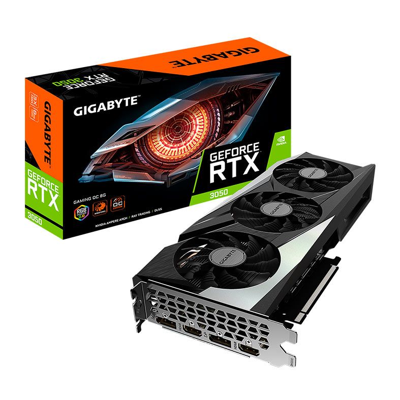 Placa de Video Gigabyte GeForce RTX 3050 Gaming OC, 8GB, GDDR6, 128-bit, GV-N3050GAMING OC-8GD