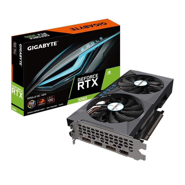 Placa de Video Gigabyte GeForce RTX 3060 Eagle OC 12GB GDDR6 192-bit, GV-N3060EAGLE OC-12GD