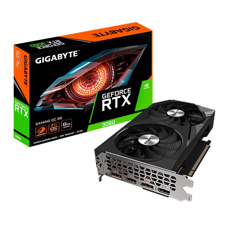 Placa de Video Gigabyte GeForce RTX 3060 Gaming OC, 8GB, GDDR6, 128-bit, GV-N3060GAMING-OC-8GD-REV2.0