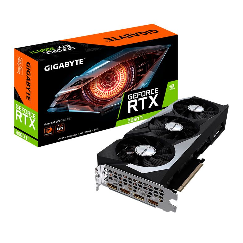 Placa de Video Gigabyte GeForce RTX 3060 Ti Gaming OC, 8GB, GDDR6X, 256-bit, GV-N306TXGAMING OC-8GD