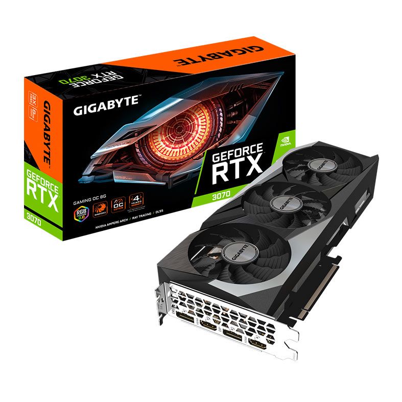 Placa de Video Gigabyte GeForce RTX 3070 Gaming OC, LHR, 8GB, GDDR6, 256-bit, GV-N3070GAMING OC-8GD REV 2.0