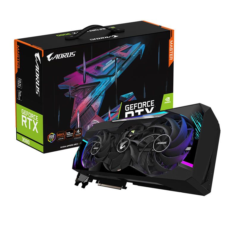 Placa de Video Gigabyte GeForce RTX 3080 Aorus Master, 12GB, GDDR6X, 384-bit, GV-N3080AORUSM-12GD