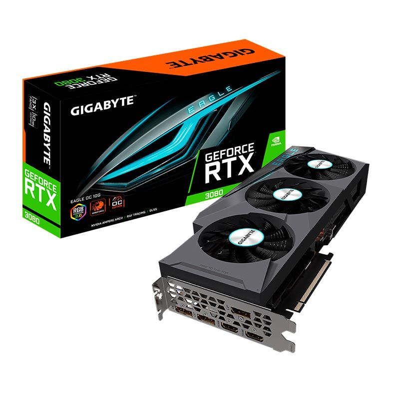 Placa de Video Gigabyte GeForce RTX 3080 Eagle OC 10GB GDDR6X 320-bit, GV-N3080EAGLE OC-10GD