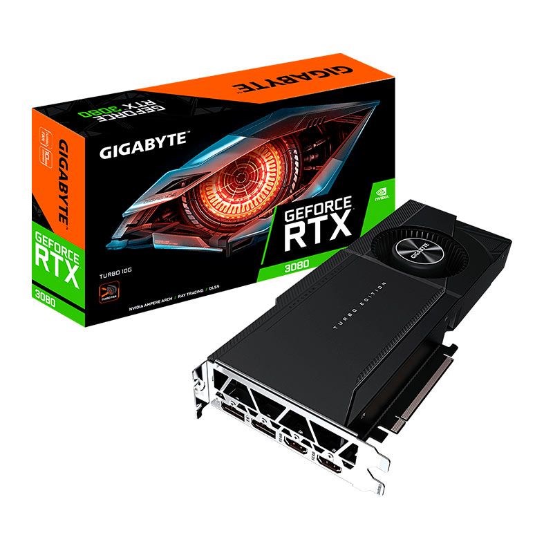 Placa de Video Gigabyte GeForce RTX 3080 Turbo, LHR, 10GB, GDDR6X, 320-bit, GV-N3080TURBO-10GD-REV2.0