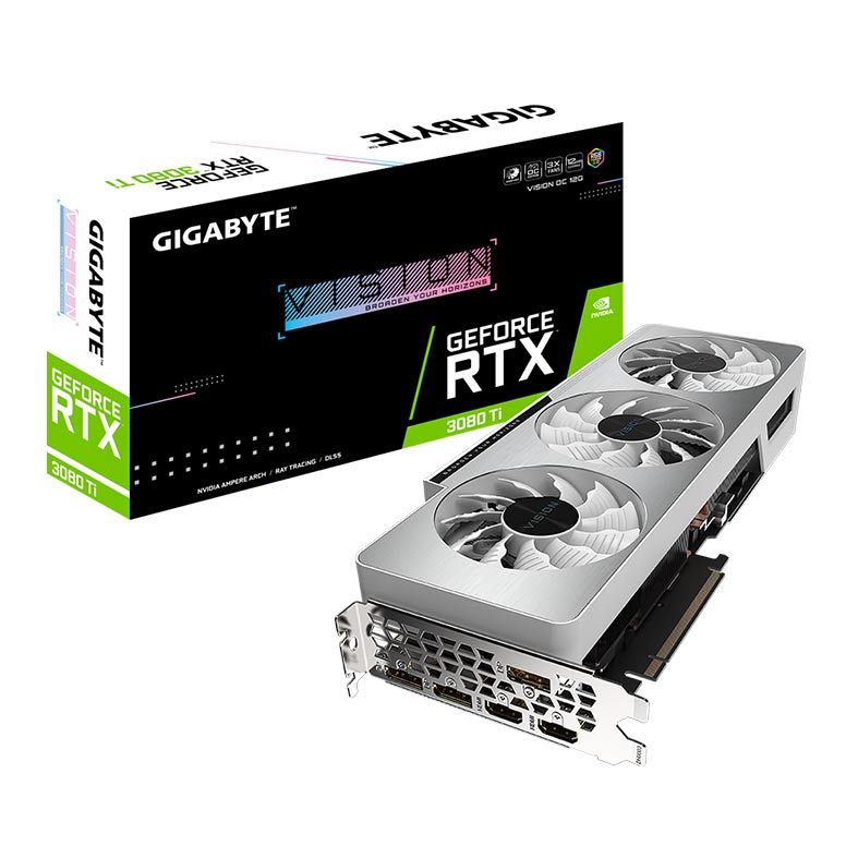 Placa de Video Gigabyte GeForce RTX 3080 Ti Vision OC 12GB GDDR6X 384-bit, GV-N308TVISION OC-12GD