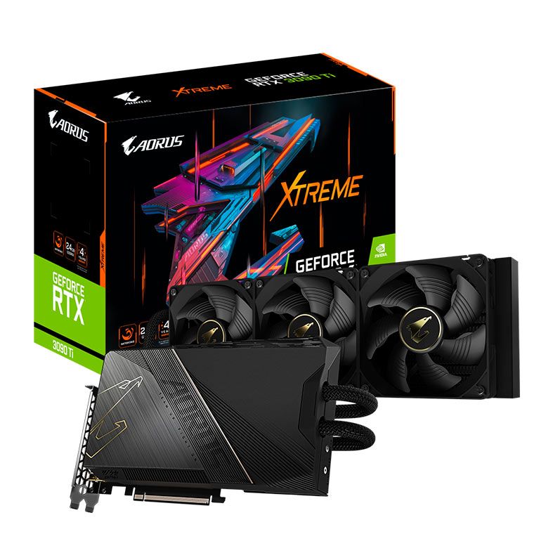 Placa de Video Gigabyte GeForce RTX 3090 Ti Aorus Xtreme Waterforce, 24GB, GDDR6X, 384-bit, GV-N309TAORUSXW-24GD