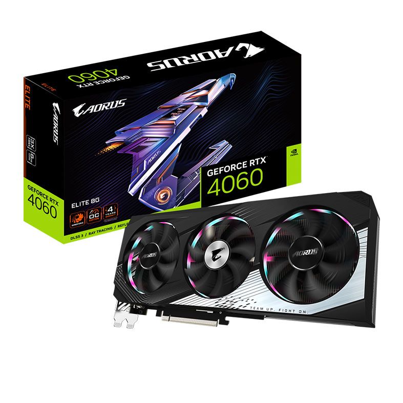 Placa de Video Gigabyte GeForce RTX 4060 Aorus Elite, 8GB, GDDR6, 128-bit, GV-N4060AORUS-E-8GD