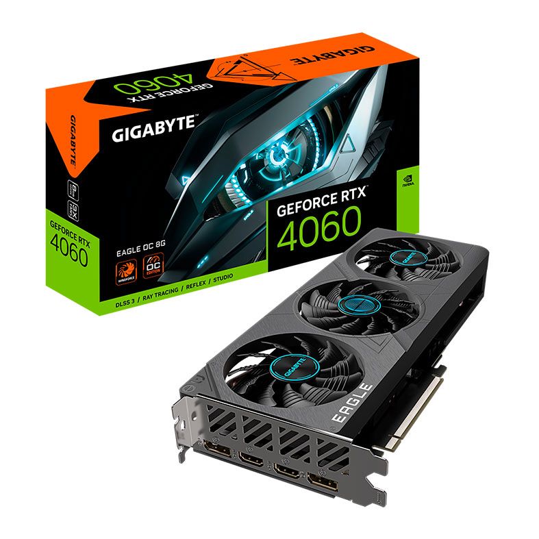 Placa de Video Gigabyte GeForce RTX 4060 Eagle OC, 8GB, GDDR6, 128-bit, GV-N4060EAGLE-OC-8GD