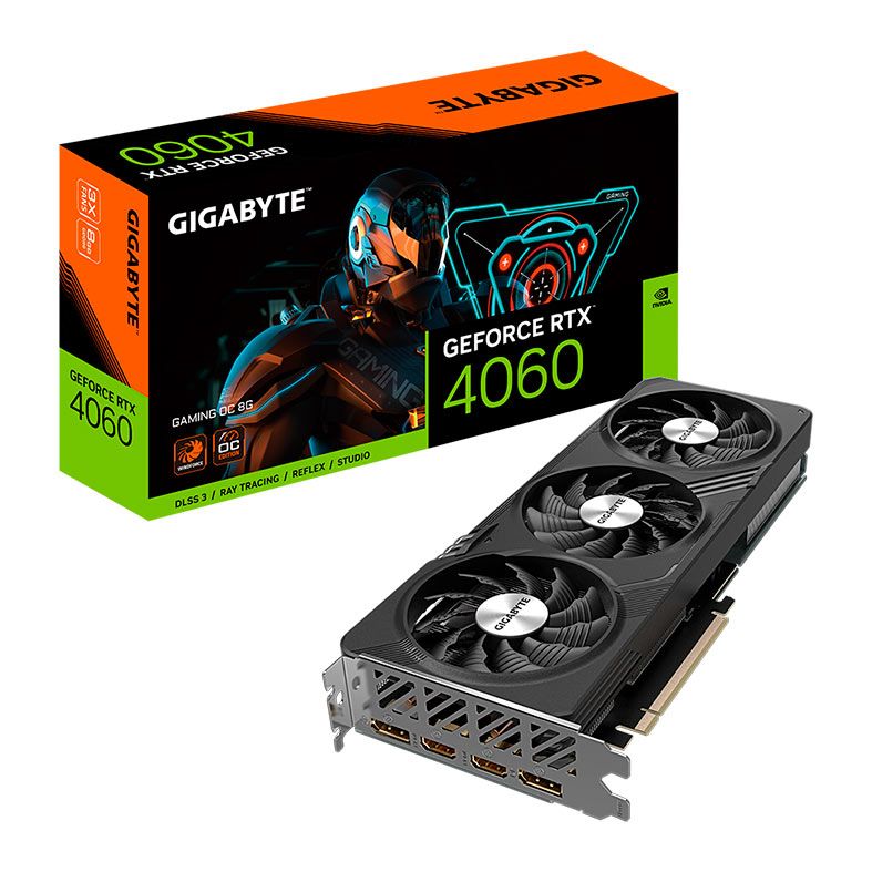 Placa de Video Gigabyte GeForce RTX 4060 Gaming OC, 8GB, GDDR6, 128-bit, GV-N4060GAMING-OC-8GD