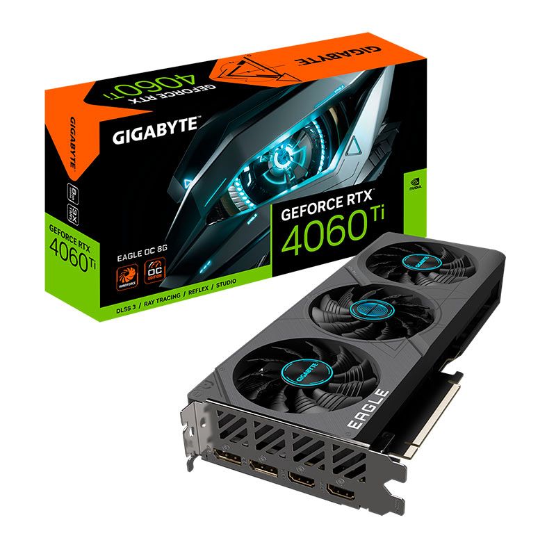 Placa de Video Gigabyte GeForce RTX 4060 Ti Eagle OC, 8GB, GDR6, 128-bit, GV-N406TEAGLE-OC-8GD