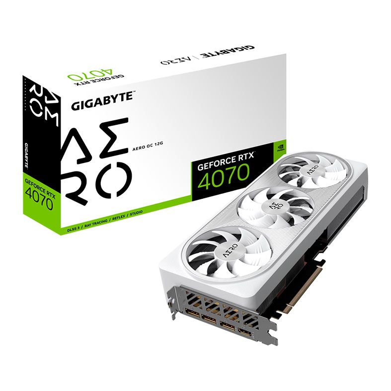 Placa de Video Gigabyte GeForce RTX 4070 Aero OC, 12GB, GDDR6X, 192-bit, GV-N4070AERO-OC-12GD