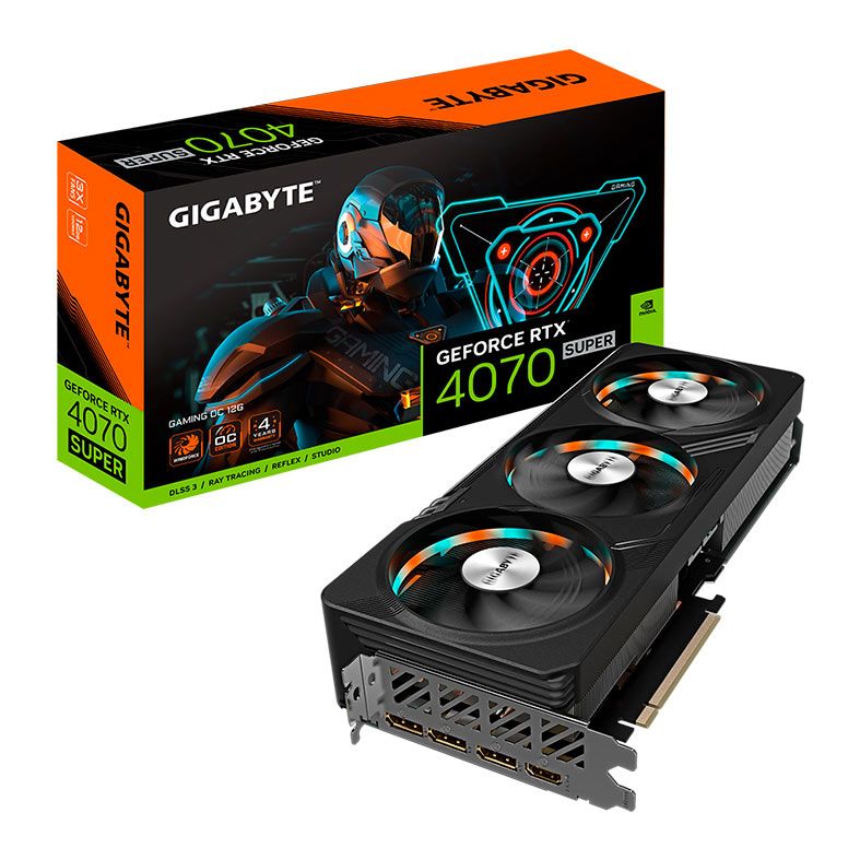 Placa de Video Gigabyte GeForce RTX 4070 Super Gaming OC, 12GB, GDDR6X, 192-bits, GV-N407SGAMING-OC-12GD