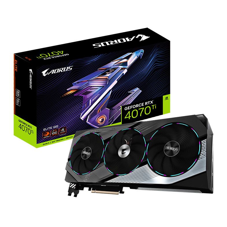 Placa de Video Gigabyte GeForce RTX 4070 Ti Aorus Elite, 12GB, GDDR6X, 192-bit, GV-N407TAORUS-E-12GD